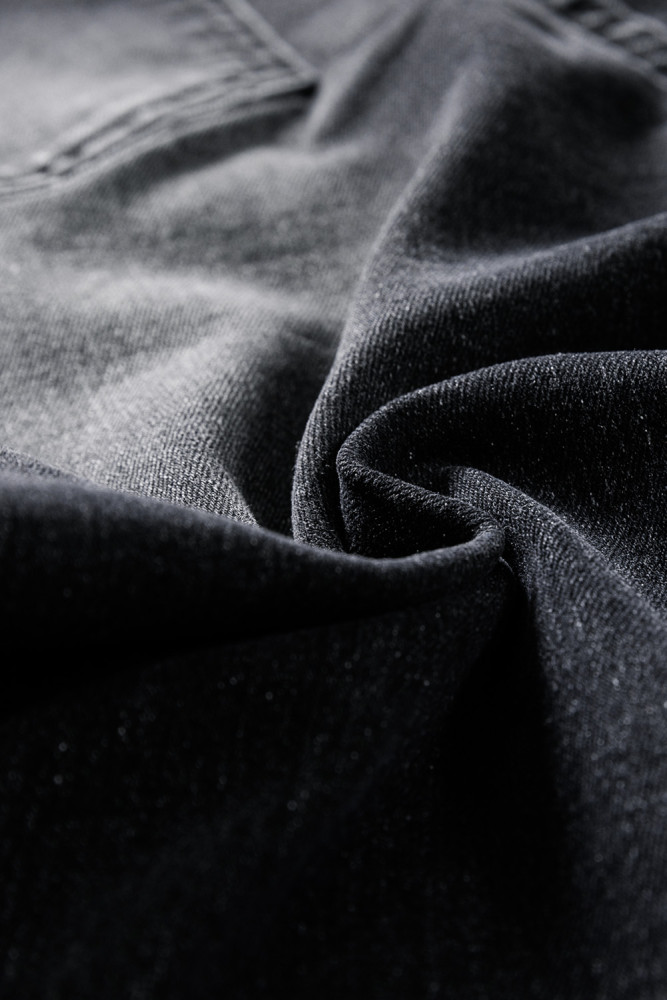 Womens Distressed Frayed Raw Hem Button Mid Waist Jeans