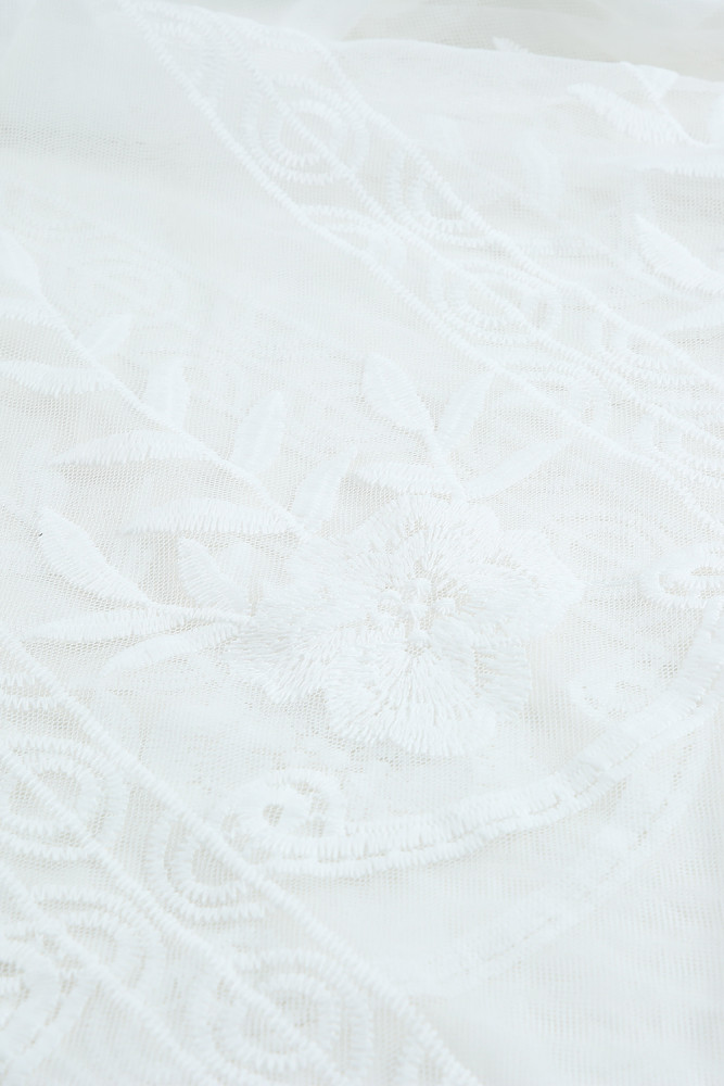 Women's Sleeveless Lace Mesh White Maxi Dress