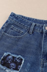 Skull Shorts for Womens Distressed High Waist Denim Shorts