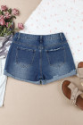 Skull Shorts for Womens Distressed High Waist Denim Shorts