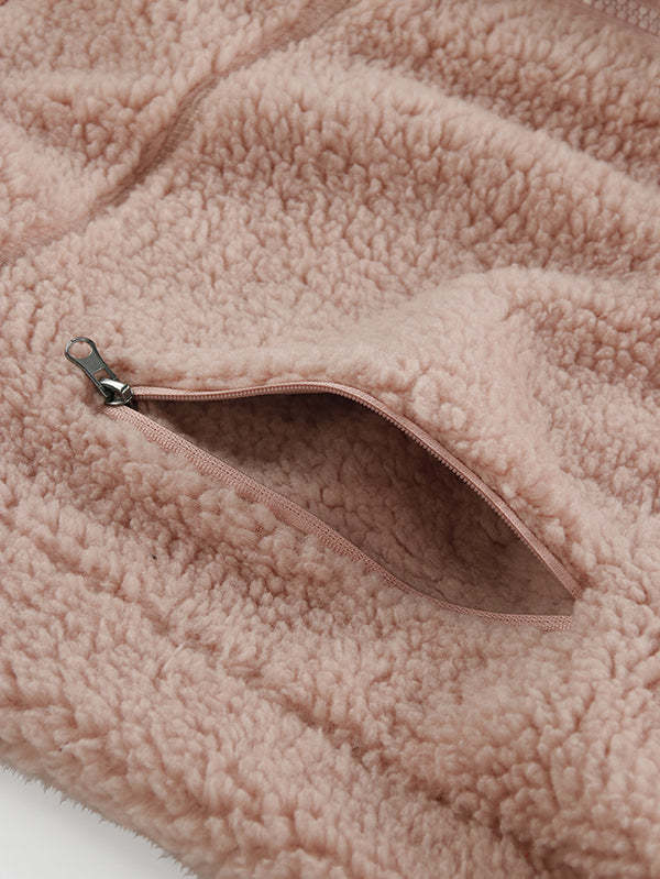 Women's Faux Fur Jacket Pocket Warm Fleece Coat