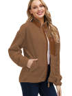 Women's Faux Fur Jacket Pocket Warm Fleece Coat