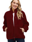 Women's Faux Fur Jacket Pocket Warm Fleece Coat