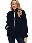 Women's Faux Fur Jacket Pocket Warm Fleece Coat