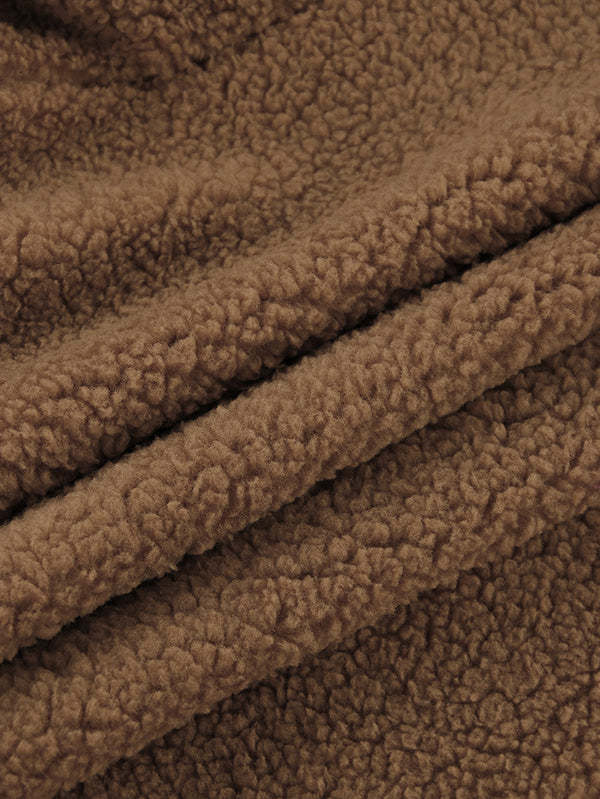 Women's Faux Fur Jacket Pocket Warm Fleece Coat