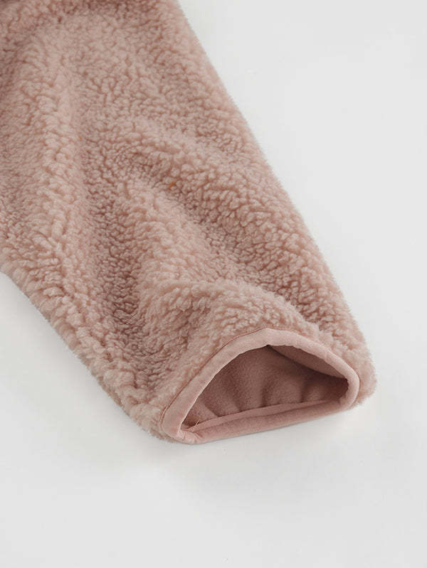 Women's Faux Fur Jacket Pocket Warm Fleece Coat