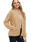 Women's Faux Fur Jacket Pocket Warm Fleece Coat
