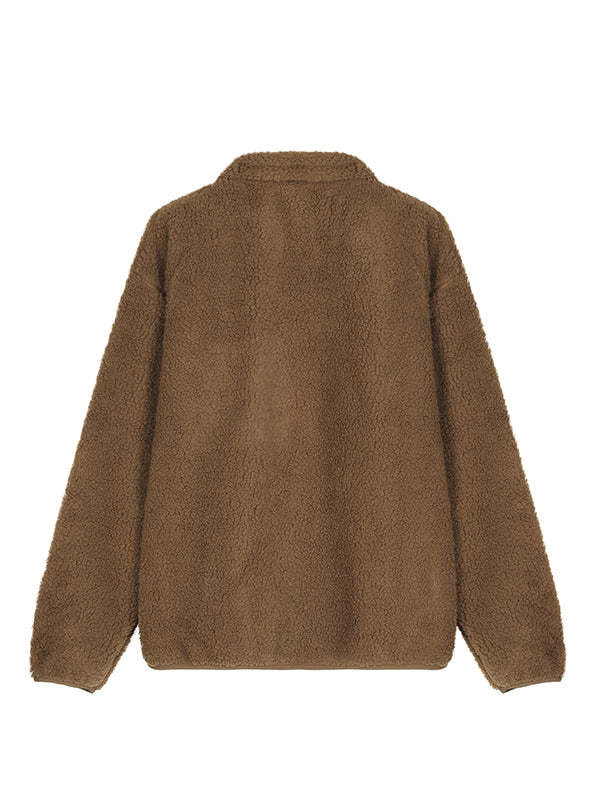 Women's Faux Fur Jacket Pocket Warm Fleece Coat