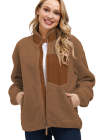 Women's Faux Fur Jacket Pocket Warm Fleece Coat