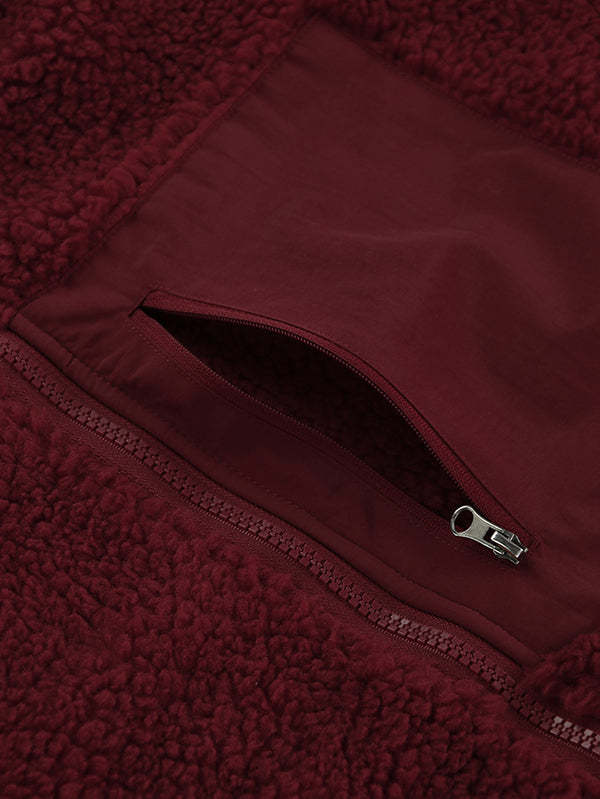 Women's Faux Fur Jacket Pocket Warm Fleece Coat