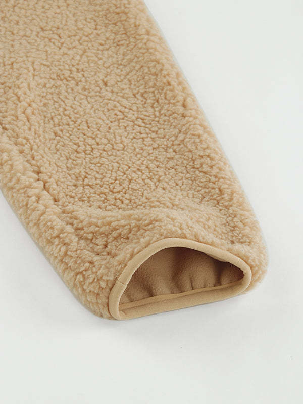 Women's Faux Fur Jacket Pocket Warm Fleece Coat