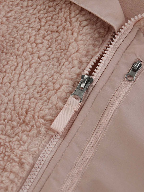 Women's Faux Fur Jacket Pocket Warm Fleece Coat