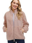 Women's Faux Fur Jacket Pocket Warm Fleece Coat