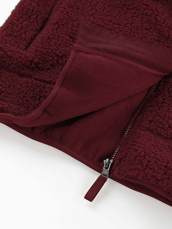 Women's Faux Fur Jacket Pocket Warm Fleece Coat