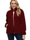 Women's Faux Fur Jacket Pocket Warm Fleece Coat