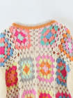 Women's Crochet Bohemian Long Sleeve Open Front Oversized Cardigan Sweater
