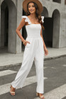 Silindashop Sleeveless Flutter Smocked Wide Leg Jumpsuits for Women