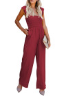 Silindashop Sleeveless Flutter Smocked Wide Leg Jumpsuits for Women
