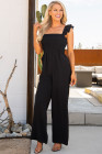 Silindashop Sleeveless Flutter Smocked Wide Leg Jumpsuits for Women