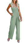 Silindashop Sleeveless Flutter Smocked Wide Leg Jumpsuits for Women