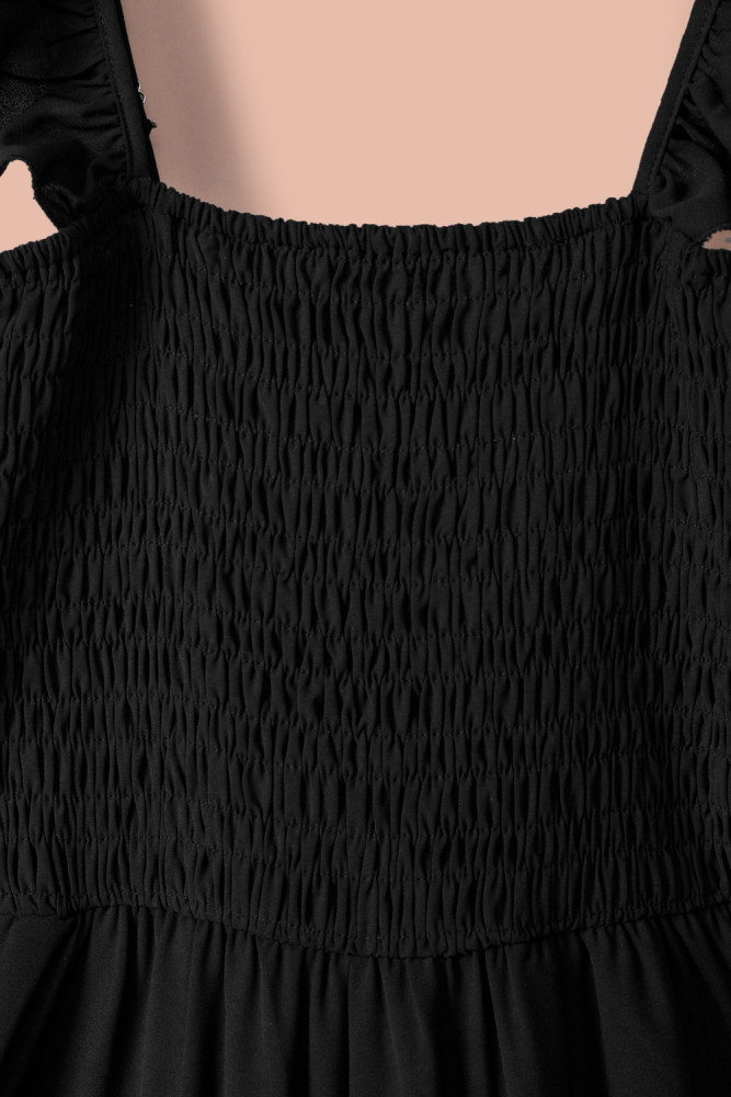 Silindashop Sleeveless Flutter Smocked Wide Leg Jumpsuits for Women