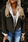 Womens Sherpa Lining Button Down Winter Corduroy Jacket