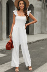 Silindashop Sleeveless Flutter Smocked Wide Leg Jumpsuits for Women