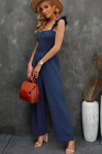 Silindashop Sleeveless Flutter Smocked Wide Leg Jumpsuits for Women