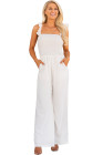 Silindashop Sleeveless Flutter Smocked Wide Leg Jumpsuits for Women