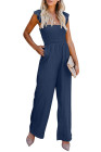 Silindashop Sleeveless Flutter Smocked Wide Leg Jumpsuits for Women