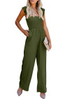 Silindashop Sleeveless Flutter Smocked Wide Leg Jumpsuits for Women
