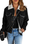 Womens Sherpa Lining Button Down Winter Corduroy Jacket