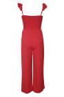 Silindashop Sleeveless Flutter Smocked Wide Leg Jumpsuits for Women