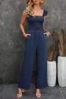 Silindashop Sleeveless Flutter Smocked Wide Leg Jumpsuits for Women
