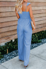Silindashop Sleeveless Flutter Smocked Wide Leg Jumpsuits for Women