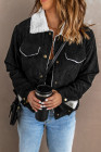 Womens Sherpa Lining Button Down Winter Corduroy Jacket