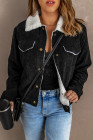 Womens Sherpa Lining Button Down Winter Corduroy Jacket