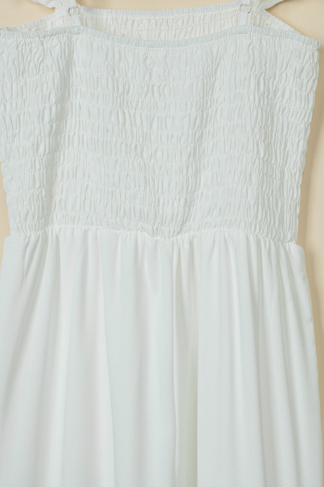 Silindashop Sleeveless Flutter Smocked Wide Leg Jumpsuits for Women