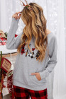 Plaid Christmas Tree Grey Sweatshirt for Women Pullover Shirt