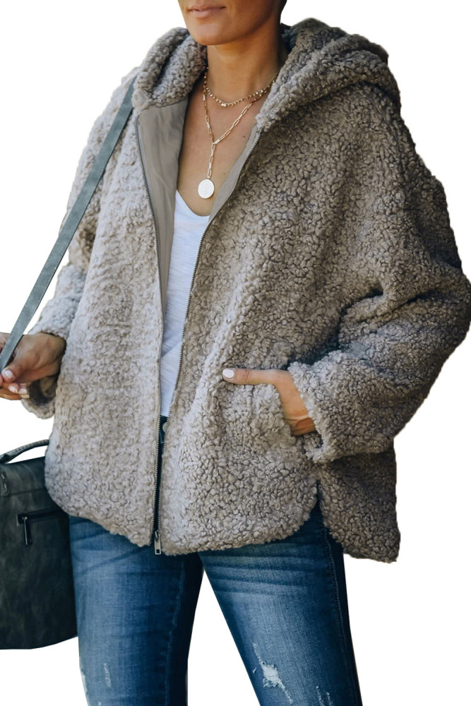 Women's Winter Hoodies Zip Up Sherpa Warm Coat with Pocket