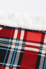 Women’s Buffalo Plaid Print Sherpa High Neck Pullover Sweatshirt