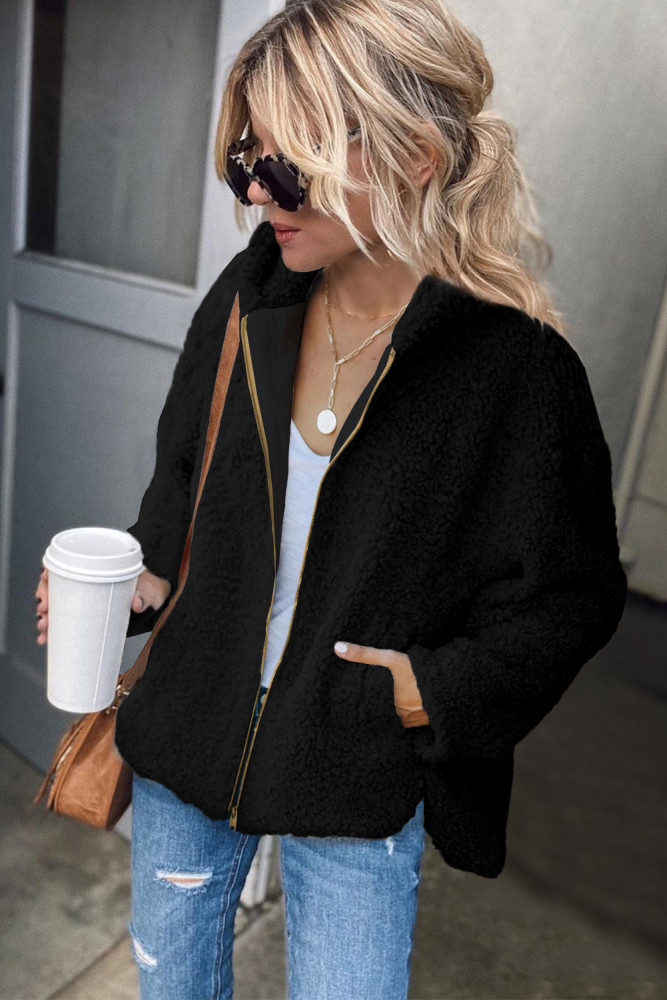 Women's Winter Hoodies Zip Up Sherpa Warm Coat with Pocket