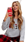 Plaid Christmas Tree Grey Sweatshirt for Women Pullover Shirt