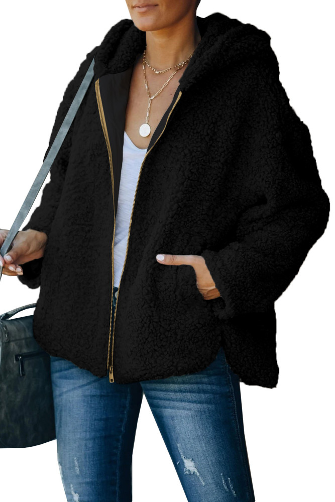 Women's Winter Hoodies Zip Up Sherpa Warm Coat with Pocket