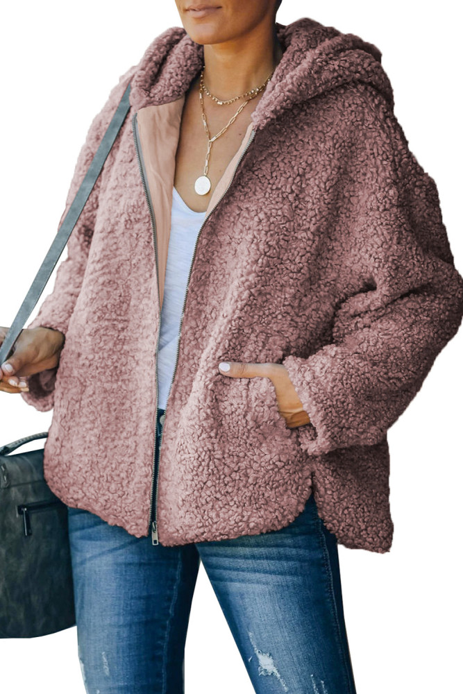 Women's Winter Hoodies Zip Up Sherpa Warm Coat with Pocket