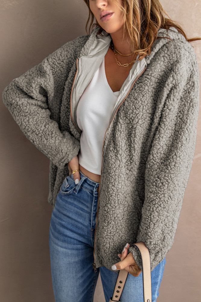 Women's Winter Hoodies Zip Up Sherpa Warm Coat with Pocket