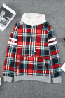 Women’s Buffalo Plaid Print Sherpa High Neck Pullover Sweatshirt