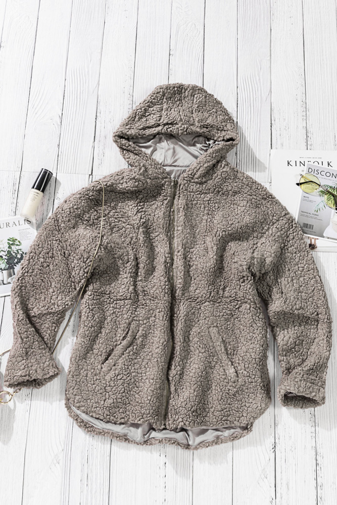 Women's Winter Hoodies Zip Up Sherpa Warm Coat with Pocket