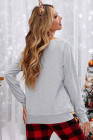 Plaid Christmas Tree Grey Sweatshirt for Women Pullover Shirt