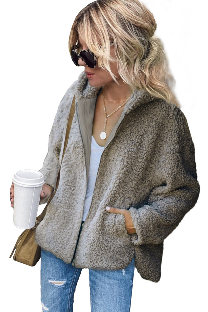 Women's Winter Hoodies Zip Up Sherpa Warm Coat with Pocket